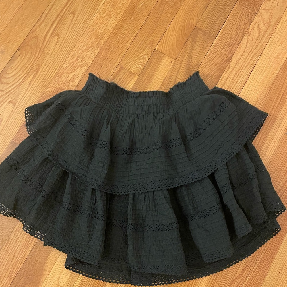 Aerie Rock N ruffle skirt, aerie ruffle mini skirt, size small, black